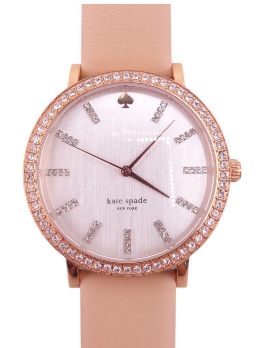 kate spade Rose Gold Watch with Pale Pink-Beige Strap